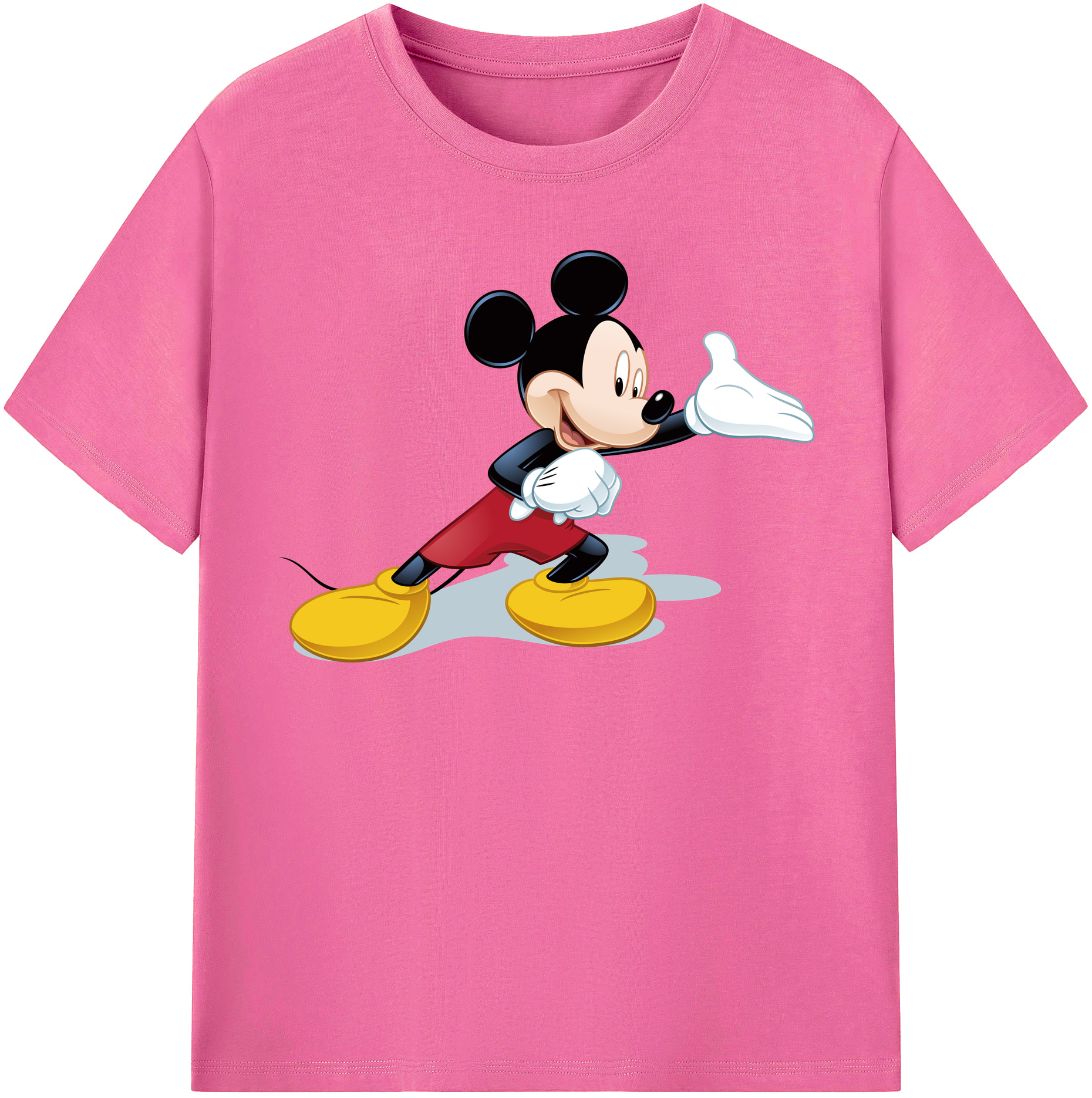 （画像用） ミッキーマウス Mickey Mouse レディースカジュアルプリントTシャツ（綿100％）